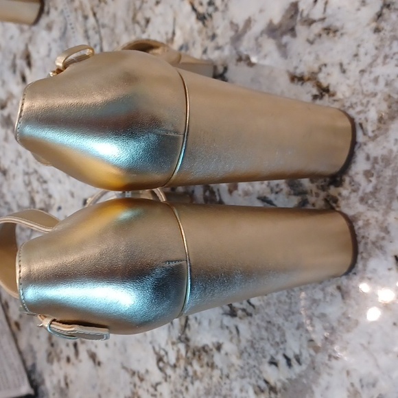 MICHAEL KORS RORY Gold Platform Dressy Open Toe Sandals SZ 10 - Picture 6 of 16